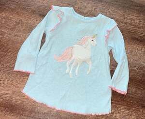 Mud Pie Girls Light Long Sleeve Unicorn Top size 12-18 months